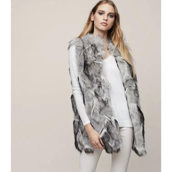 Reiss Jackets & Blazers - Reiss Krista Long-Line Faux-Fur Gilet Vest